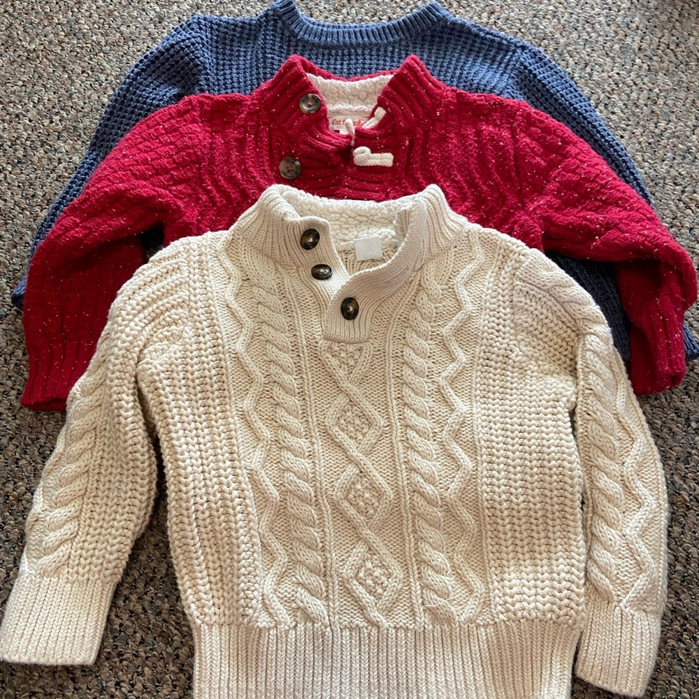 Three (3t) toddler boys winter sweaters